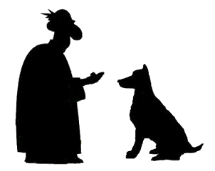 En man matar en hund.